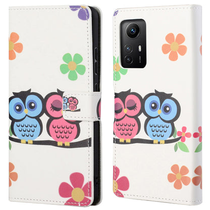 For Xiaomi Redmi Note 12S 4G Leather Phone Cover Pattern Printing Phone Case with Stand Wallet