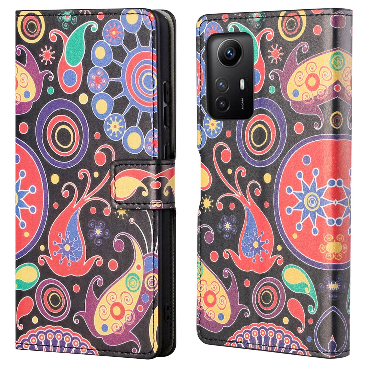 For Xiaomi Redmi Note 12S 4G Leather Phone Cover Pattern Printing Phone Case with Stand Wallet