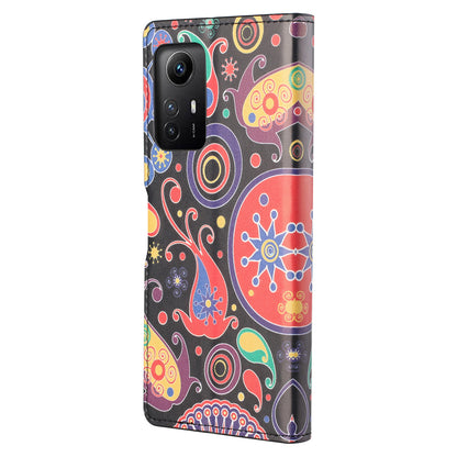For Xiaomi Redmi Note 12S 4G Leather Phone Cover Pattern Printing Phone Case with Stand Wallet