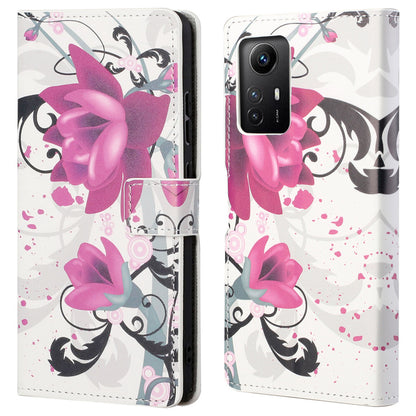 For Xiaomi Redmi Note 12S 4G Leather Phone Cover Pattern Printing Phone Case with Stand Wallet