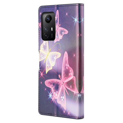 For Xiaomi Redmi Note 12S 4G Leather Phone Cover Pattern Printing Phone Case with Stand Wallet