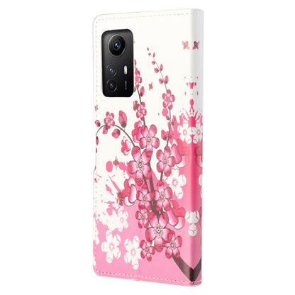 For Xiaomi Redmi Note 12S 4G Leather Phone Cover Pattern Printing Phone Case with Stand Wallet
