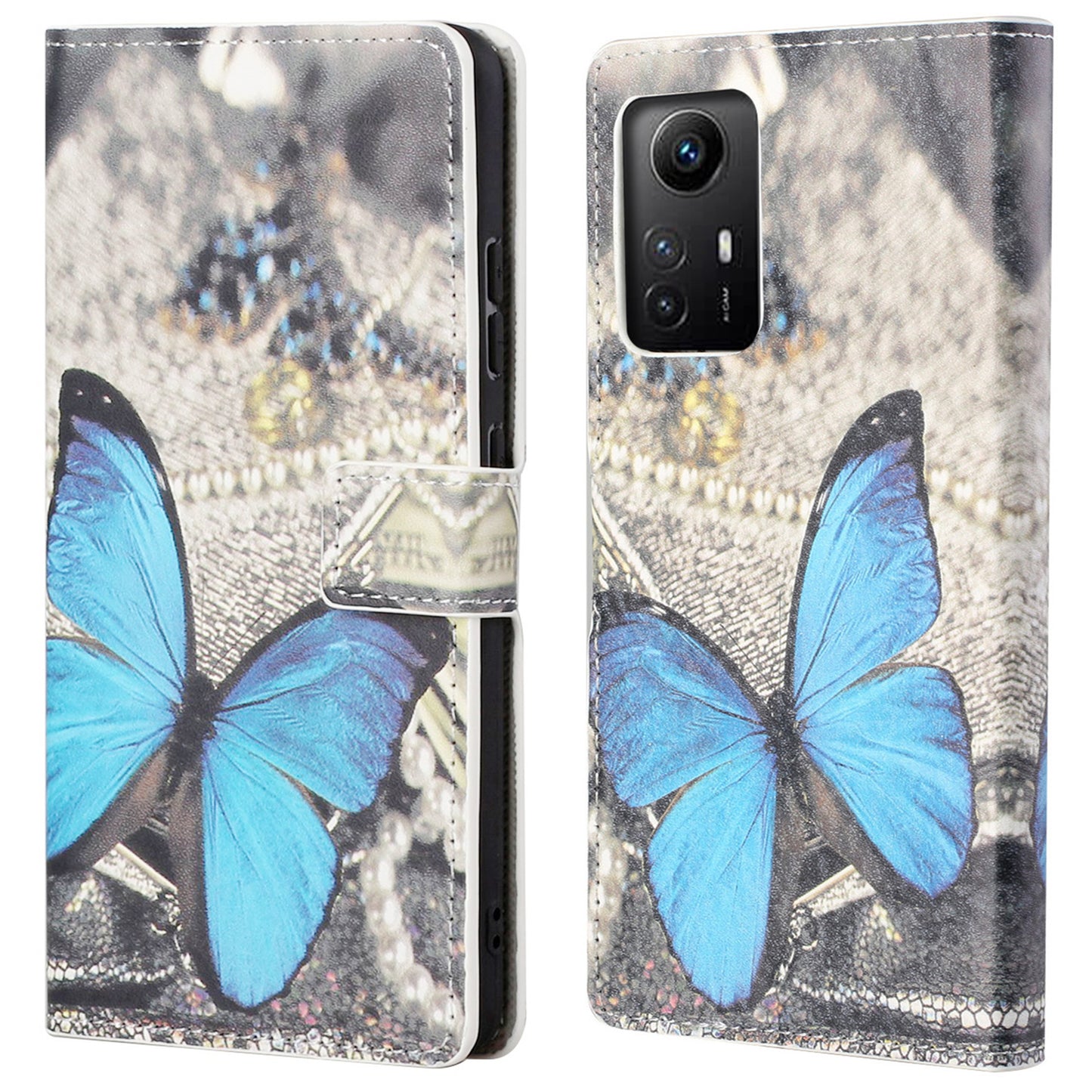 For Xiaomi Redmi Note 12S 4G Leather Phone Cover Pattern Printing Phone Case with Stand Wallet