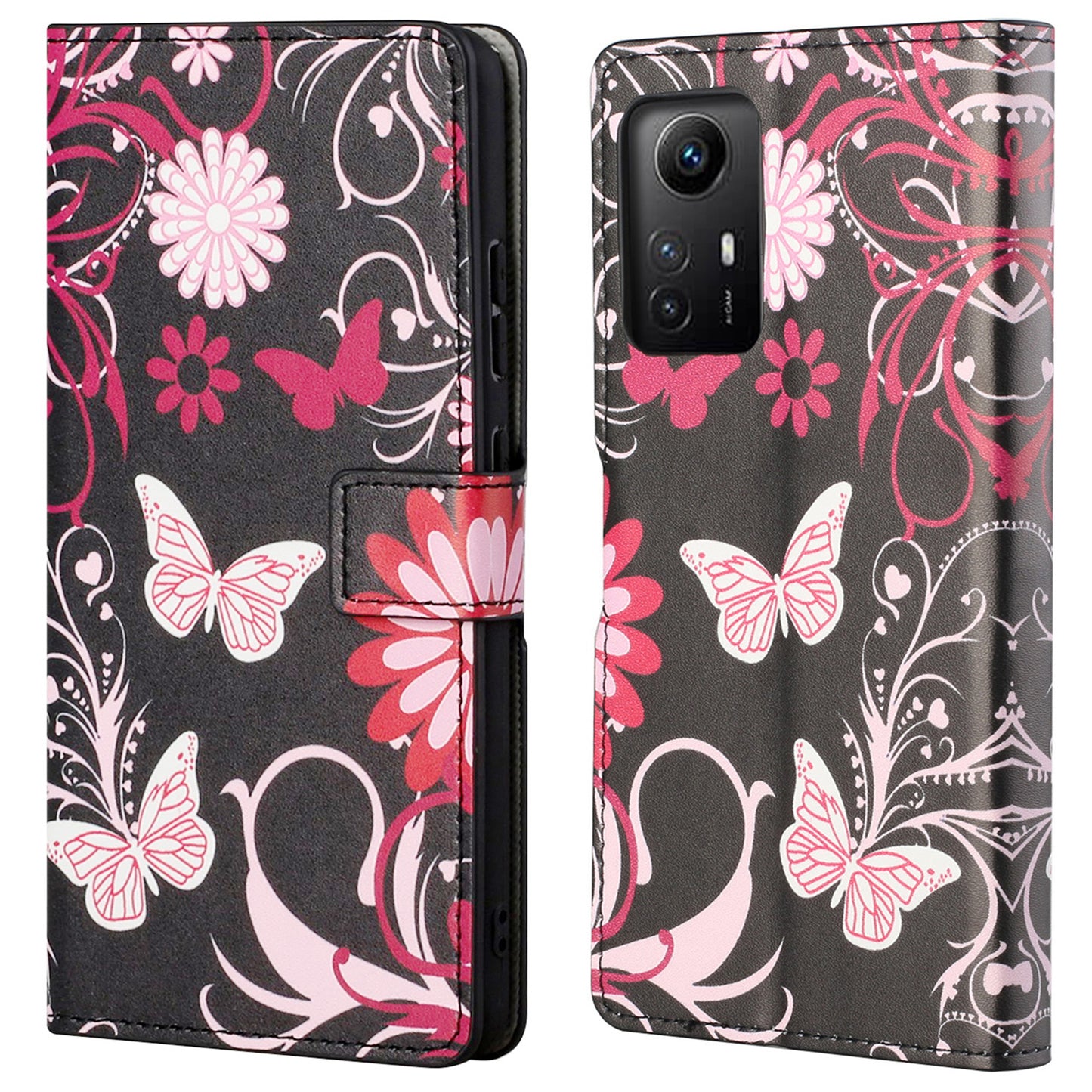For Xiaomi Redmi Note 12S 4G Leather Phone Cover Pattern Printing Phone Case with Stand Wallet
