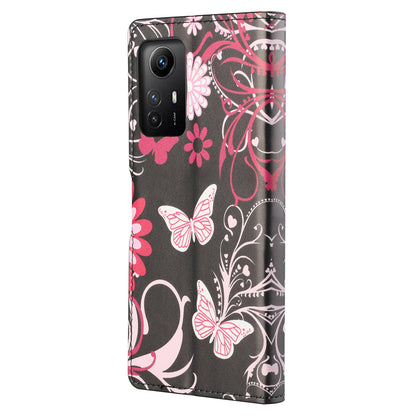 For Xiaomi Redmi Note 12S 4G Leather Phone Cover Pattern Printing Phone Case with Stand Wallet