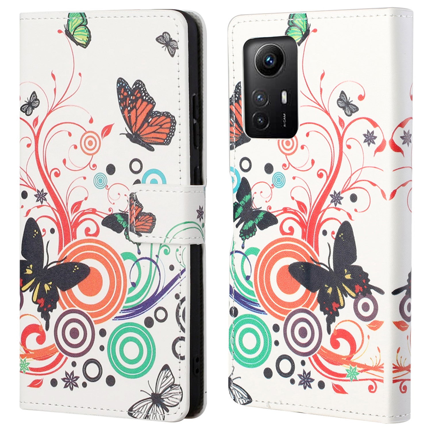 For Xiaomi Redmi Note 12S 4G Leather Phone Cover Pattern Printing Phone Case with Stand Wallet