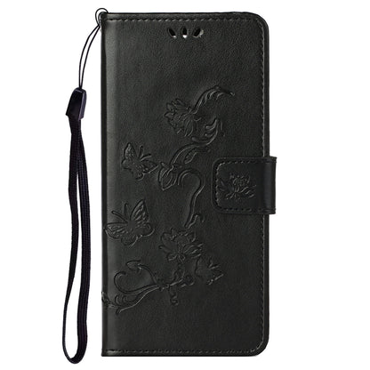 Leather Phone Case for Xiaomi Redmi Note 12S 4G Butterfly Flower Imprinted Flip Stand Wallet Cover