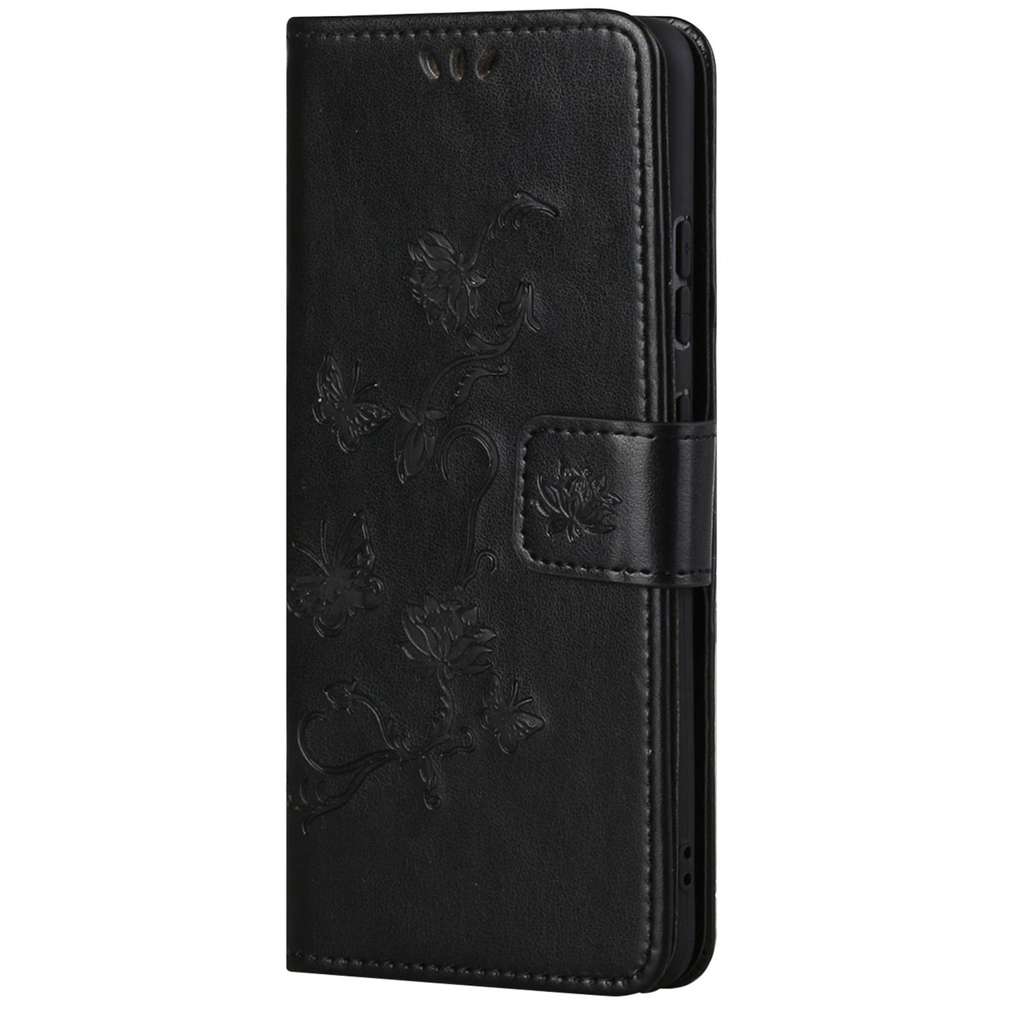 Leather Phone Case for Xiaomi Redmi Note 12S 4G Butterfly Flower Imprinted Flip Stand Wallet Cover