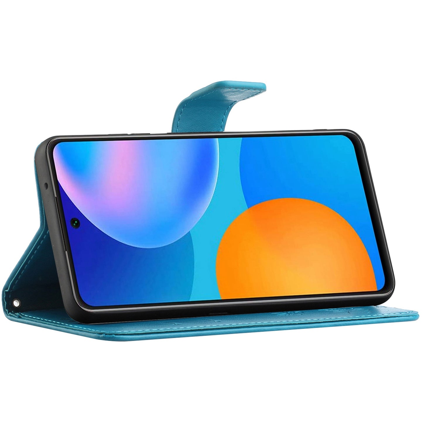 Leather Phone Case for Xiaomi Redmi Note 12S 4G Butterfly Flower Imprinted Flip Stand Wallet Cover