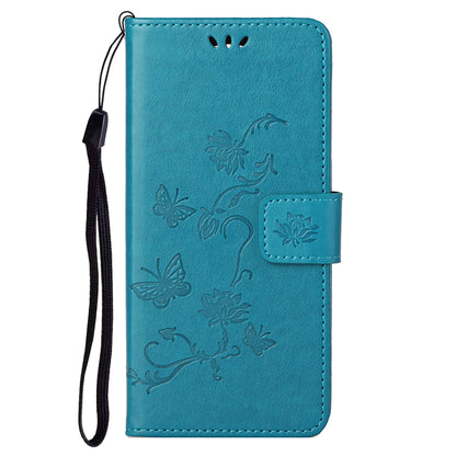 Leather Phone Case for Xiaomi Redmi Note 12S 4G Butterfly Flower Imprinted Flip Stand Wallet Cover