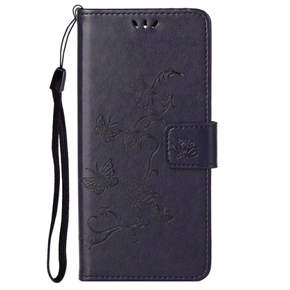 Leather Phone Case for Xiaomi Redmi Note 12S 4G Butterfly Flower Imprinted Flip Stand Wallet Cover