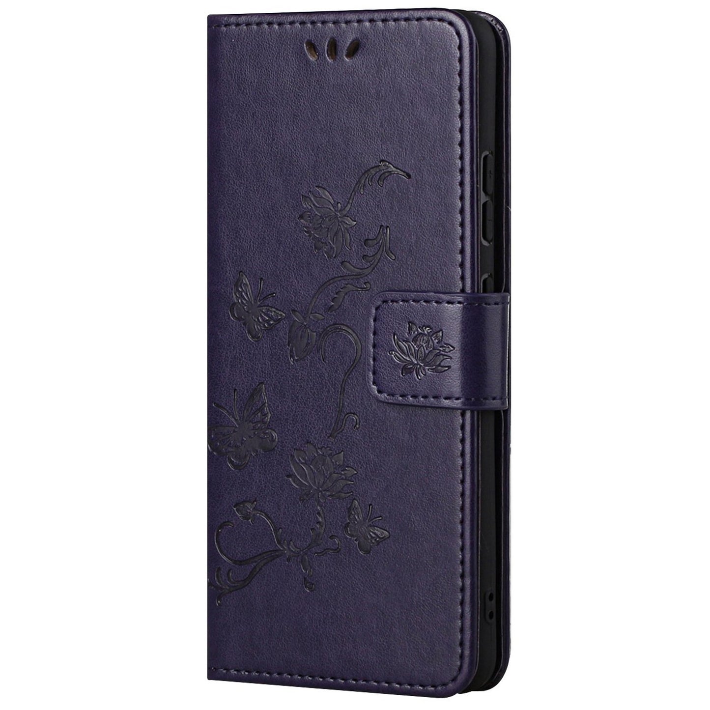 Leather Phone Case for Xiaomi Redmi Note 12S 4G Butterfly Flower Imprinted Flip Stand Wallet Cover
