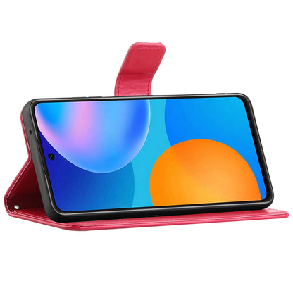 Leather Phone Case for Xiaomi Redmi Note 12S 4G Butterfly Flower Imprinted Flip Stand Wallet Cover