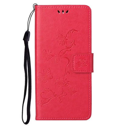 Leather Phone Case for Xiaomi Redmi Note 12S 4G Butterfly Flower Imprinted Flip Stand Wallet Cover