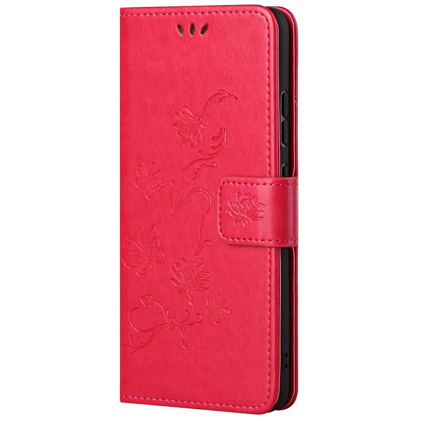 Leather Phone Case for Xiaomi Redmi Note 12S 4G Butterfly Flower Imprinted Flip Stand Wallet Cover