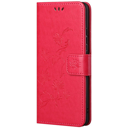 Leather Phone Case for Xiaomi Redmi Note 12S 4G Butterfly Flower Imprinted Flip Stand Wallet Cover