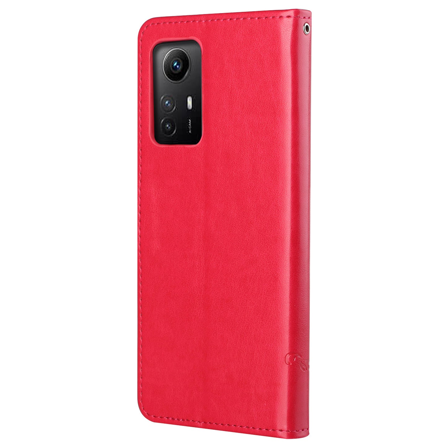 Leather Phone Case for Xiaomi Redmi Note 12S 4G Butterfly Flower Imprinted Flip Stand Wallet Cover