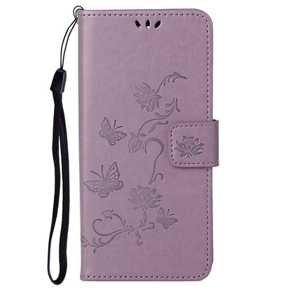Leather Phone Case for Xiaomi Redmi Note 12S 4G Butterfly Flower Imprinted Flip Stand Wallet Cover