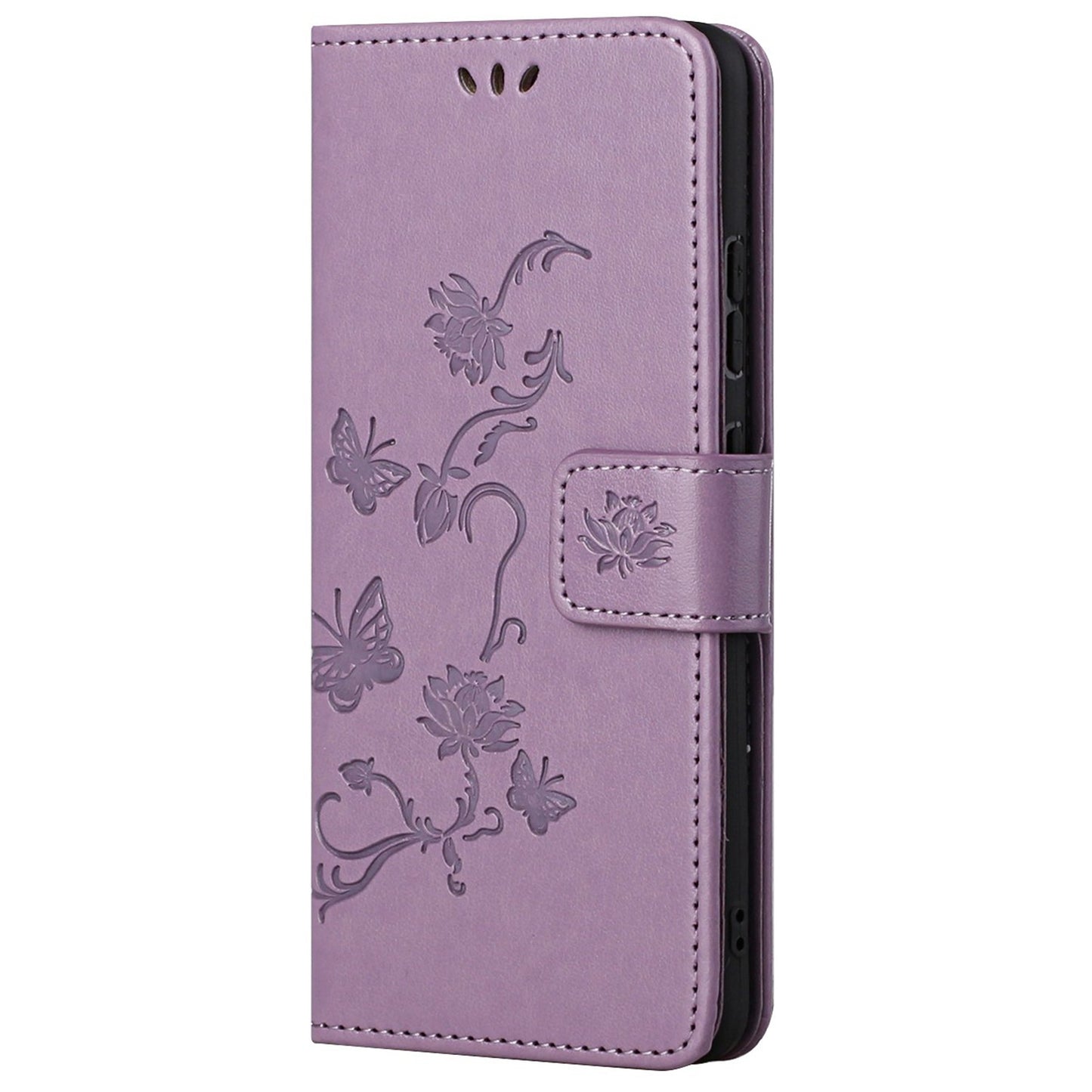 Leather Phone Case for Xiaomi Redmi Note 12S 4G Butterfly Flower Imprinted Flip Stand Wallet Cover