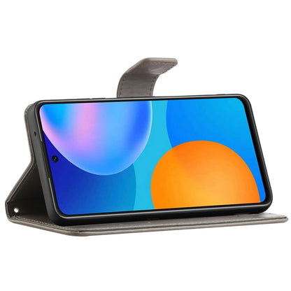 Leather Phone Case for Xiaomi Redmi Note 12S 4G Butterfly Flower Imprinted Flip Stand Wallet Cover