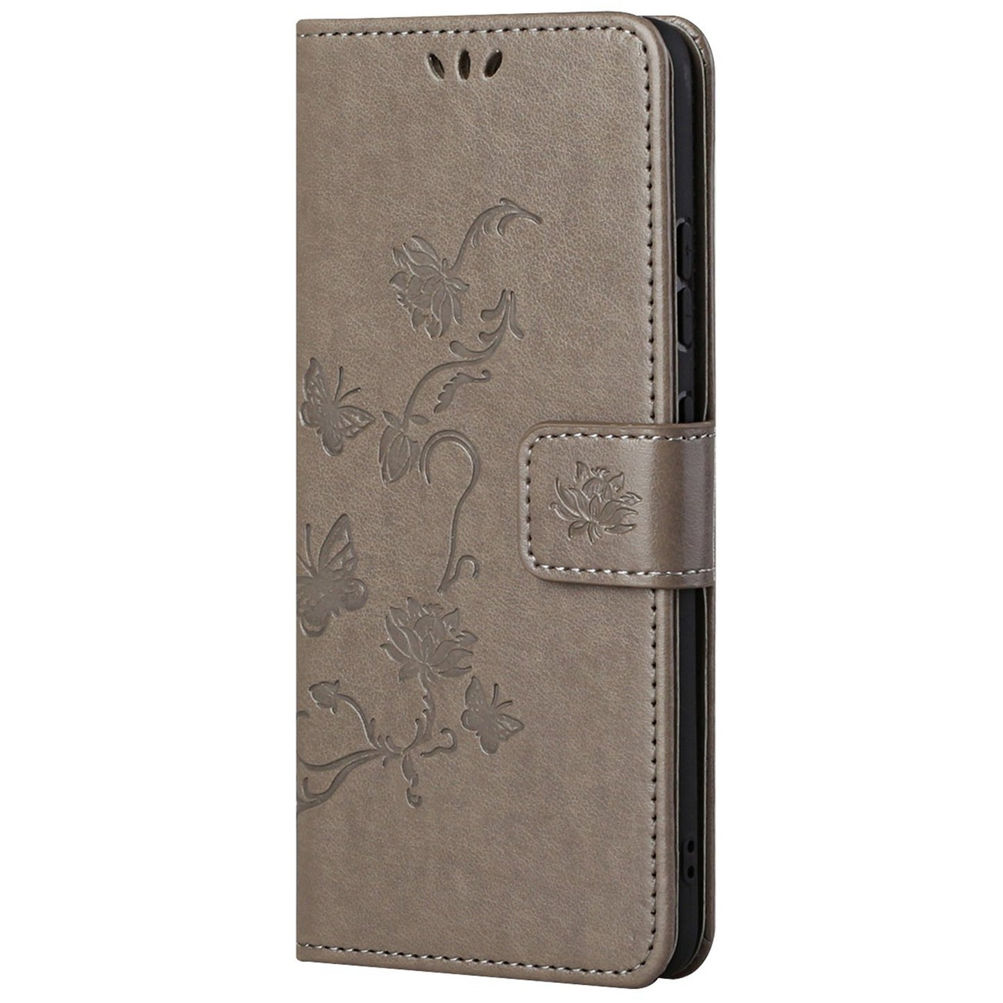 Leather Phone Case for Xiaomi Redmi Note 12S 4G Butterfly Flower Imprinted Flip Stand Wallet Cover