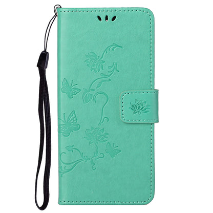 Leather Phone Case for Xiaomi Redmi Note 12S 4G Butterfly Flower Imprinted Flip Stand Wallet Cover