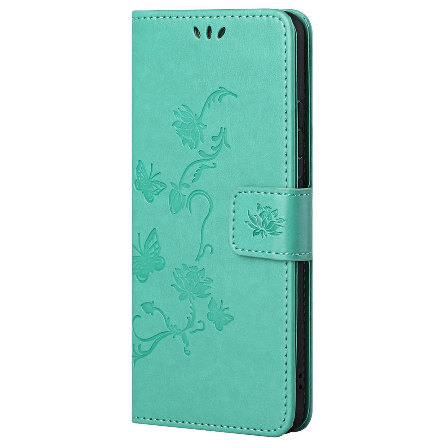 Leather Phone Case for Xiaomi Redmi Note 12S 4G Butterfly Flower Imprinted Flip Stand Wallet Cover