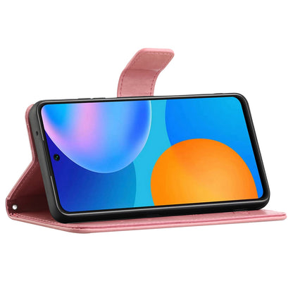 Leather Phone Case for Xiaomi Redmi Note 12S 4G Butterfly Flower Imprinted Flip Stand Wallet Cover