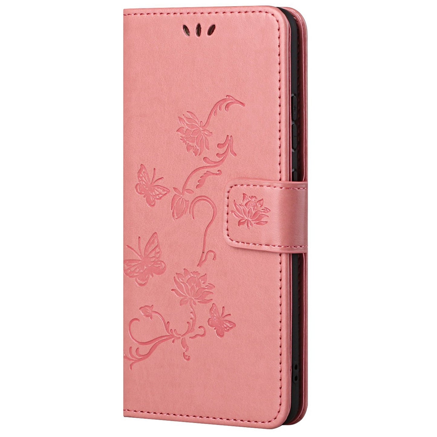 Leather Phone Case for Xiaomi Redmi Note 12S 4G Butterfly Flower Imprinted Flip Stand Wallet Cover