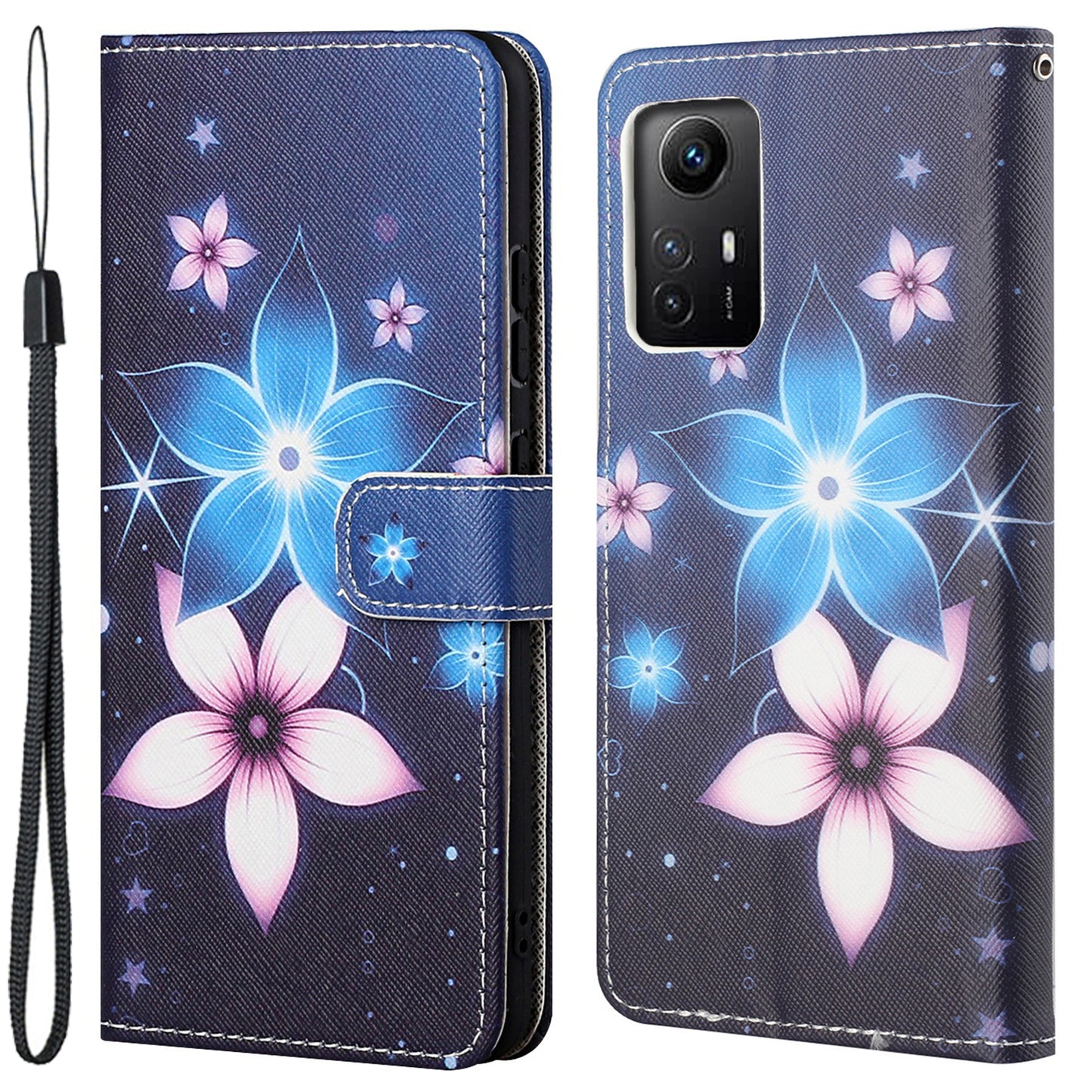 For Xiaomi Redmi Note 12S 4G Wallet Phone Case 3D Pattern Printing Stand Leather Phone Cover