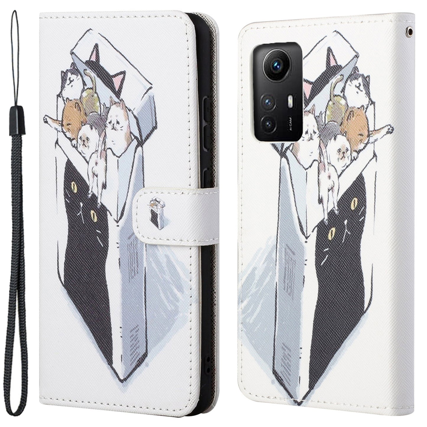 For Xiaomi Redmi Note 12S 4G Wallet Phone Case 3D Pattern Printing Stand Leather Phone Cover