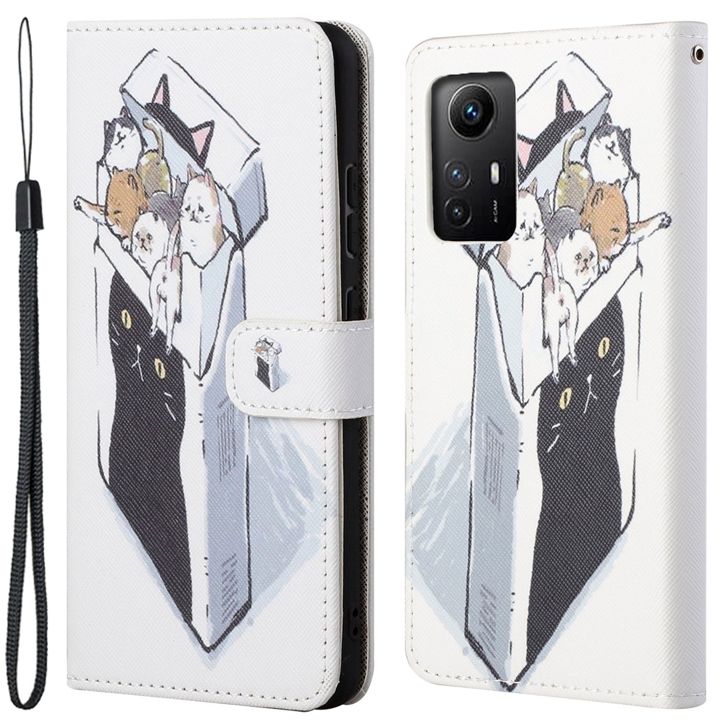 For Xiaomi Redmi Note 12S 4G Wallet Phone Case 3D Pattern Printing Stand Leather Phone Cover