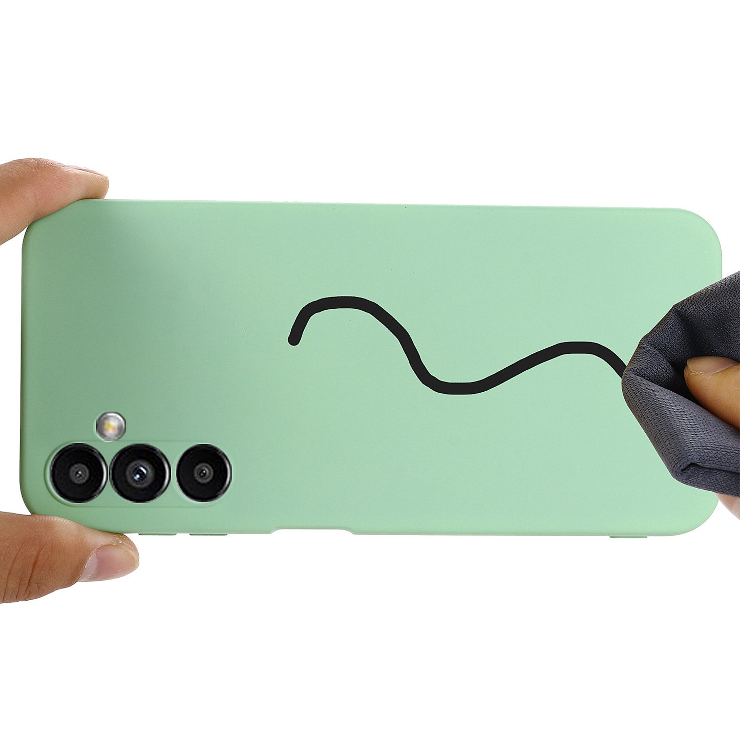 For Samsung Galaxy M54 5G / F54 5G Liquid Silicone Back Cover Drop-proof Mobile Phone Case with Soft Lining