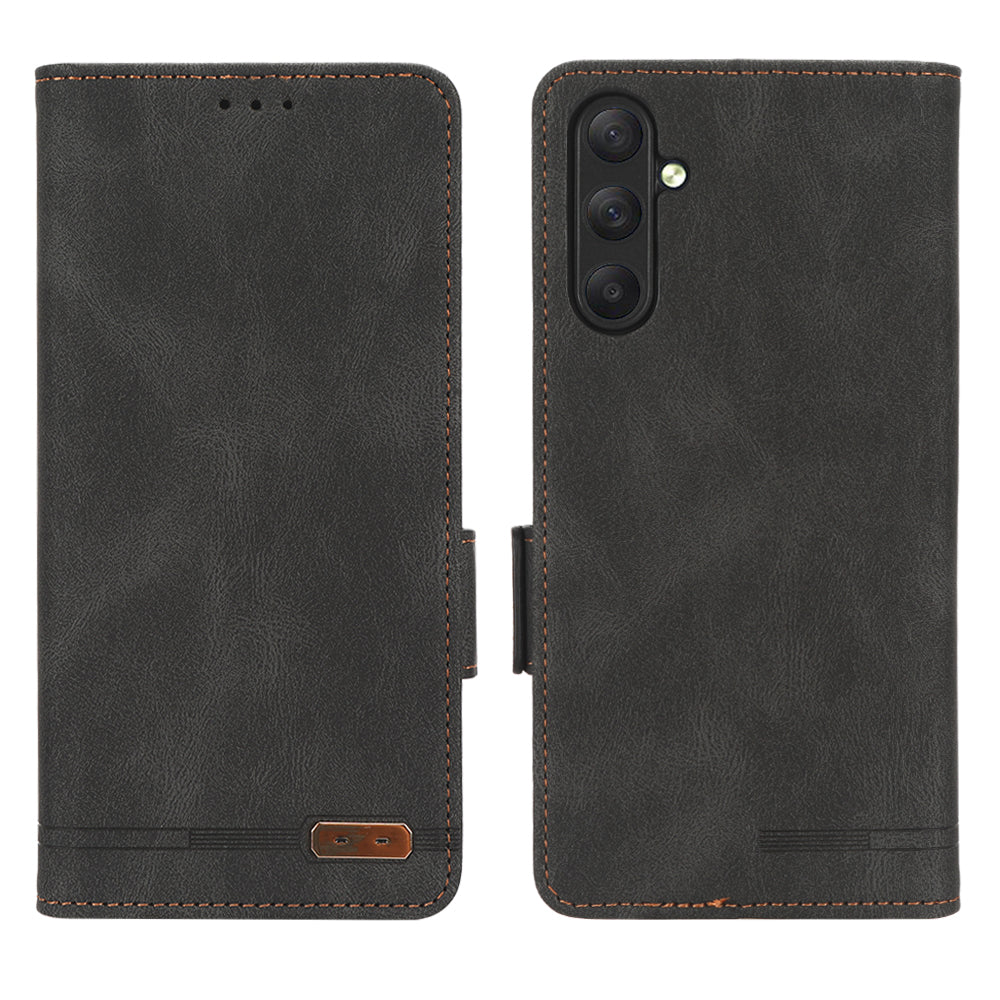 For Samsung Galaxy M54 5G / F54 5G Wallet Phone Case Hardware Decor PU Leather Cover with Stand