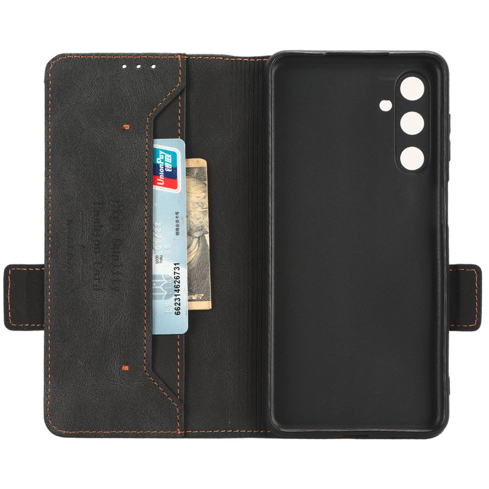 For Samsung Galaxy M54 5G / F54 5G Wallet Phone Case Hardware Decor PU Leather Cover with Stand