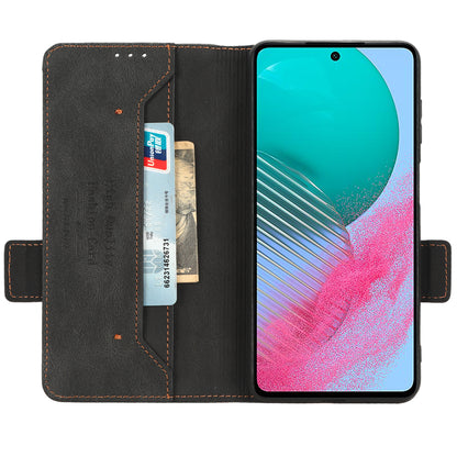 For Samsung Galaxy M54 5G / F54 5G Wallet Phone Case Hardware Decor PU Leather Cover with Stand