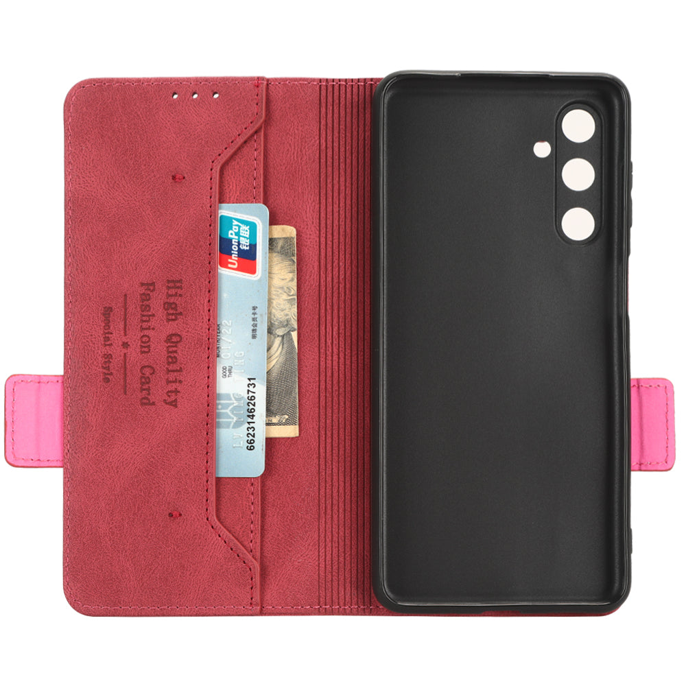 For Samsung Galaxy M54 5G / F54 5G Wallet Phone Case Hardware Decor PU Leather Cover with Stand