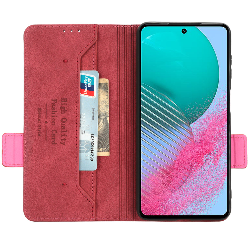 For Samsung Galaxy M54 5G / F54 5G Wallet Phone Case Hardware Decor PU Leather Cover with Stand