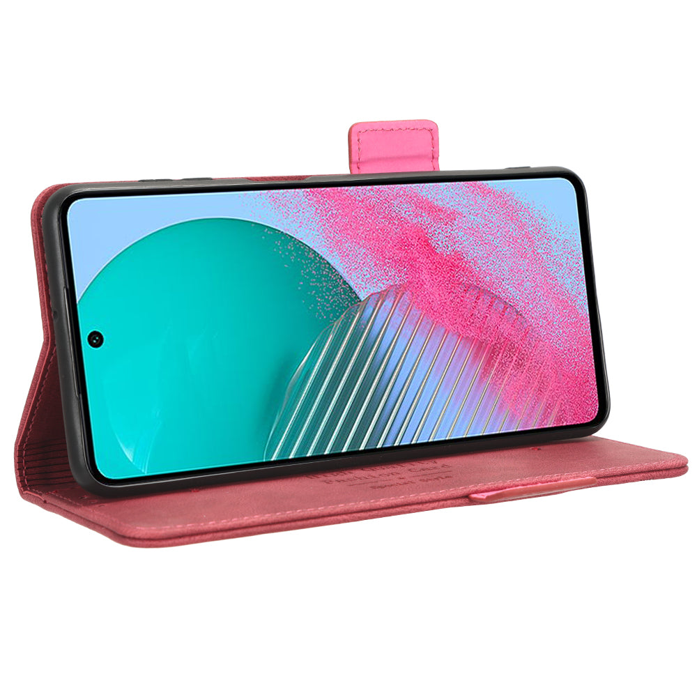 For Samsung Galaxy M54 5G / F54 5G Wallet Phone Case Hardware Decor PU Leather Cover with Stand