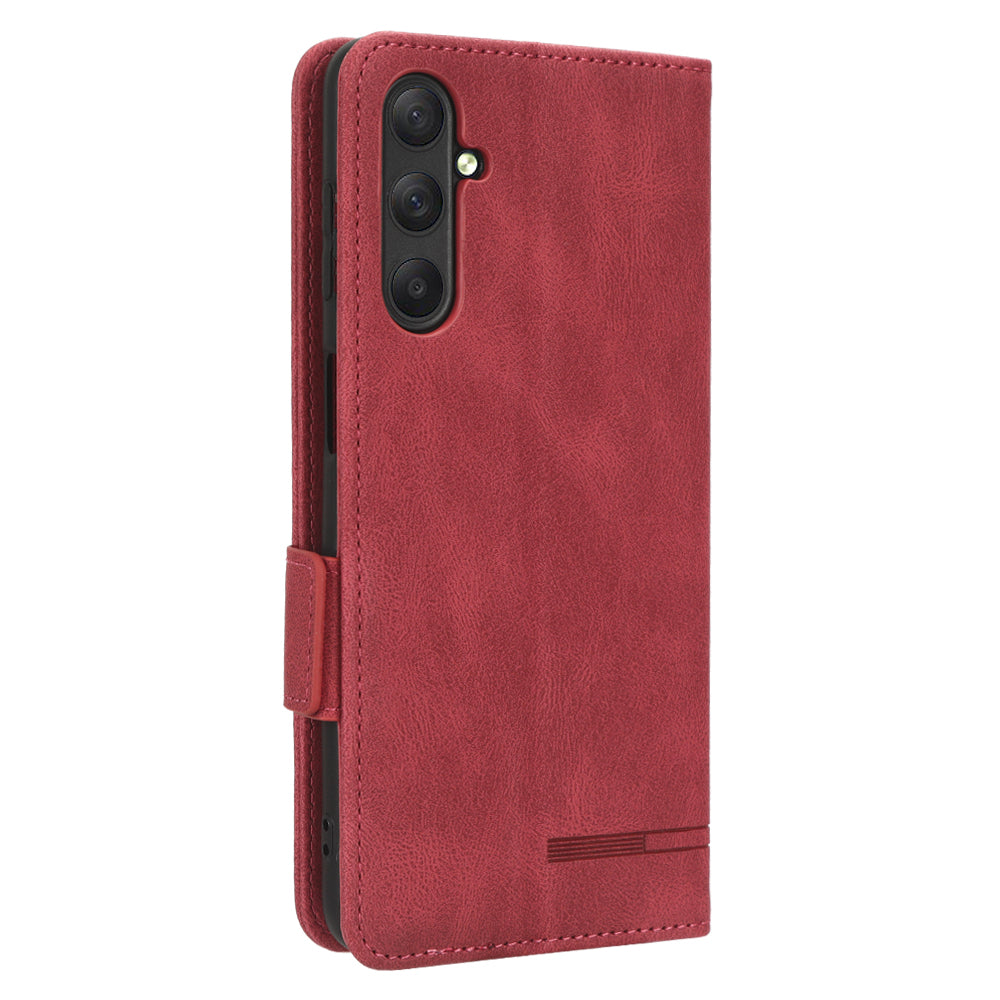 For Samsung Galaxy M54 5G / F54 5G Wallet Phone Case Hardware Decor PU Leather Cover with Stand