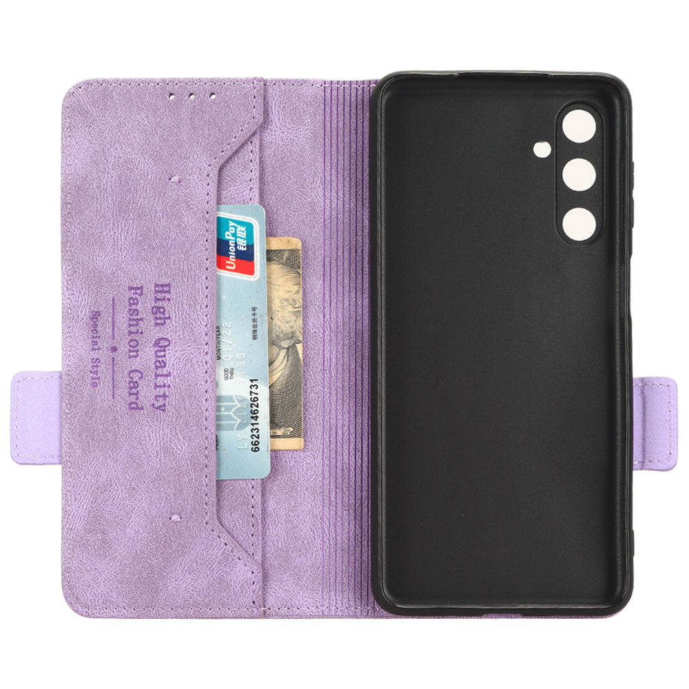 For Samsung Galaxy M54 5G / F54 5G Wallet Phone Case Hardware Decor PU Leather Cover with Stand