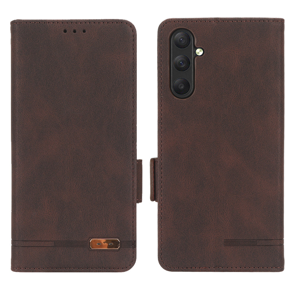 For Samsung Galaxy M54 5G / F54 5G Wallet Phone Case Hardware Decor PU Leather Cover with Stand