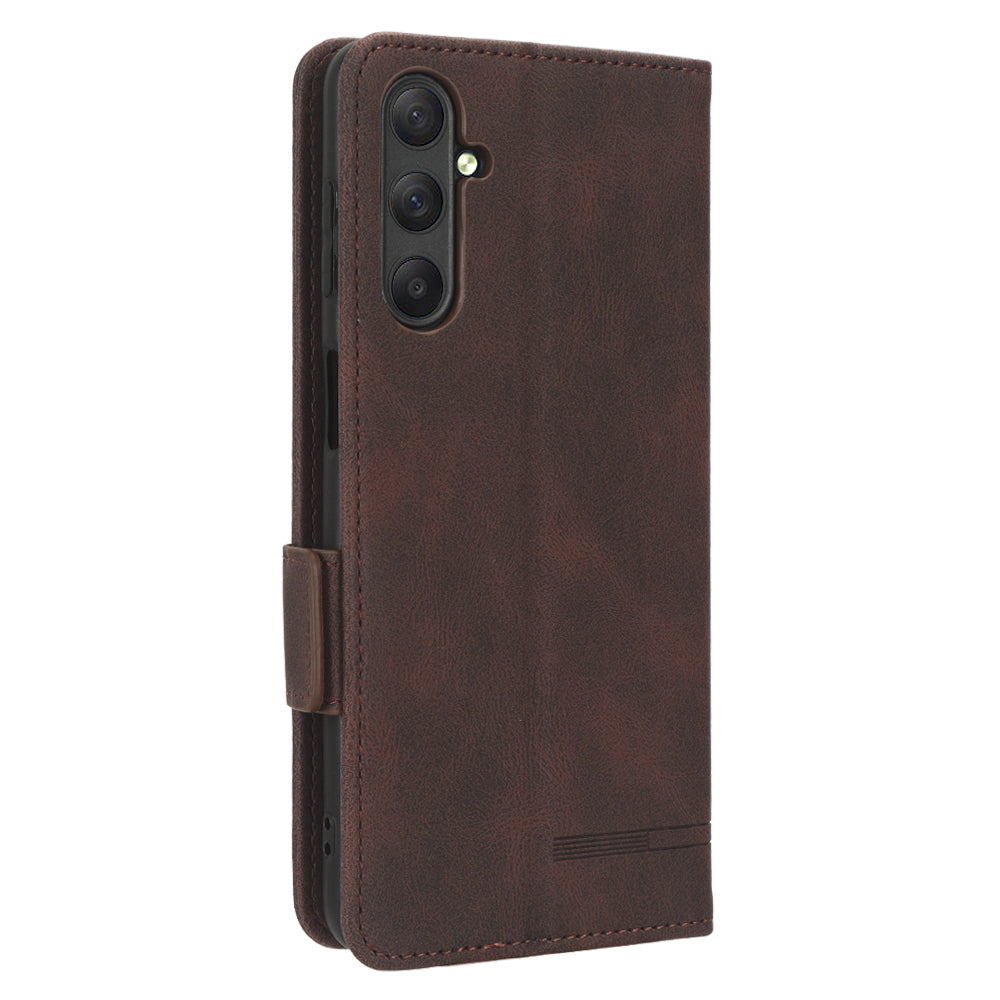 For Samsung Galaxy M54 5G / F54 5G Wallet Phone Case Hardware Decor PU Leather Cover with Stand