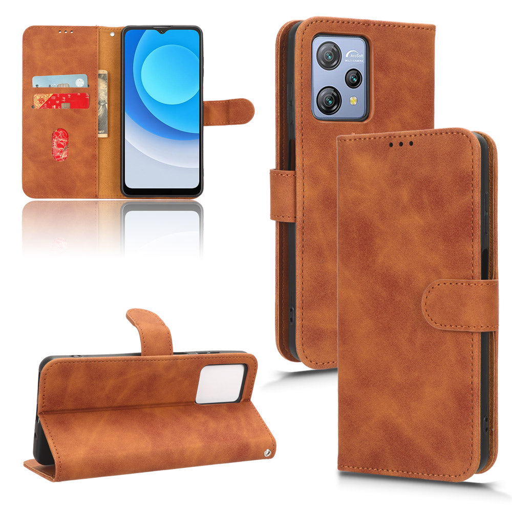 For Blackview A53 Pro PU Leather Flip Phone Case Stand Wallet Skin-touch Cover