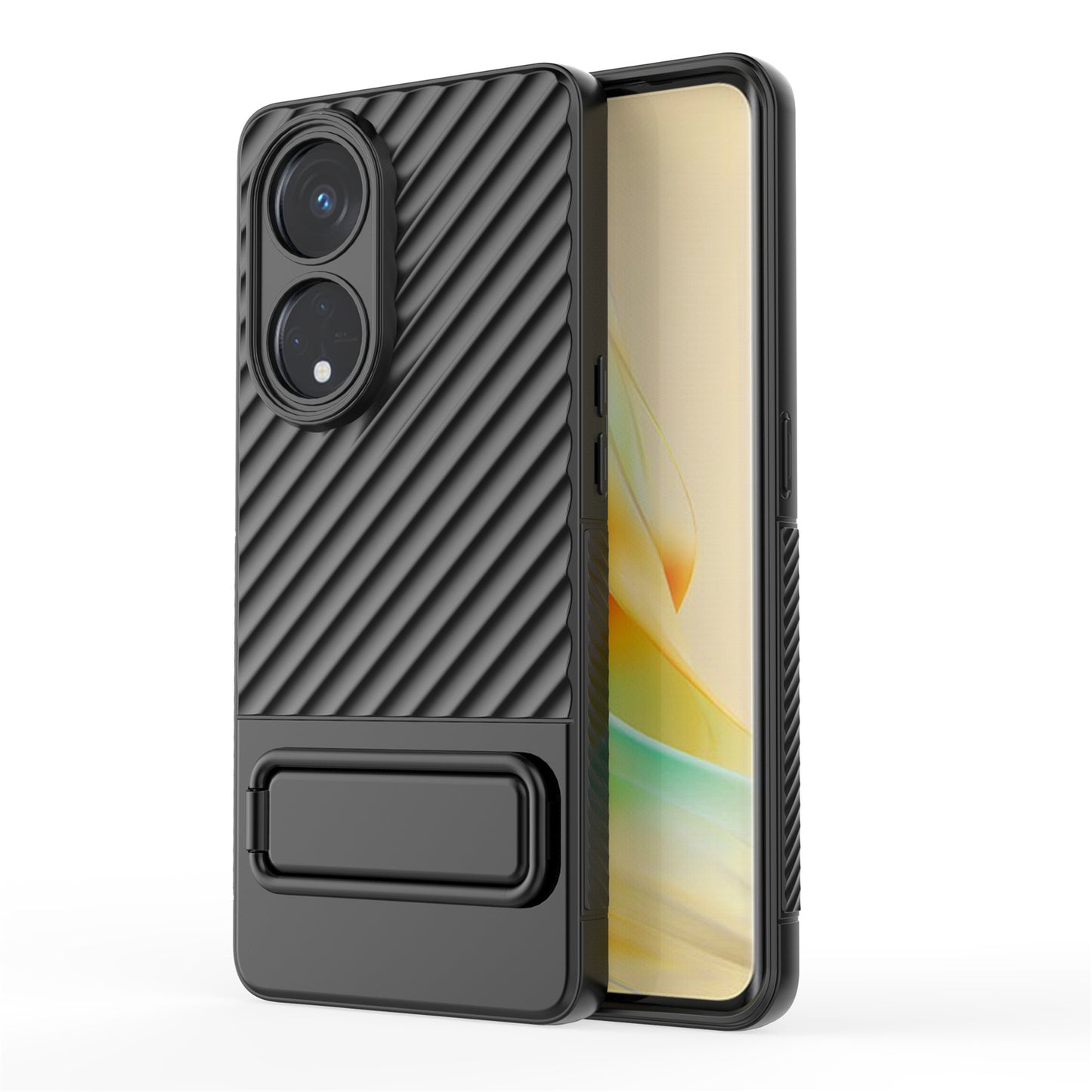 For Oppo Reno8 T 5G / A1 Pro 5G Kickstand TPU Back Cover Anti-drop Cell Phone Case