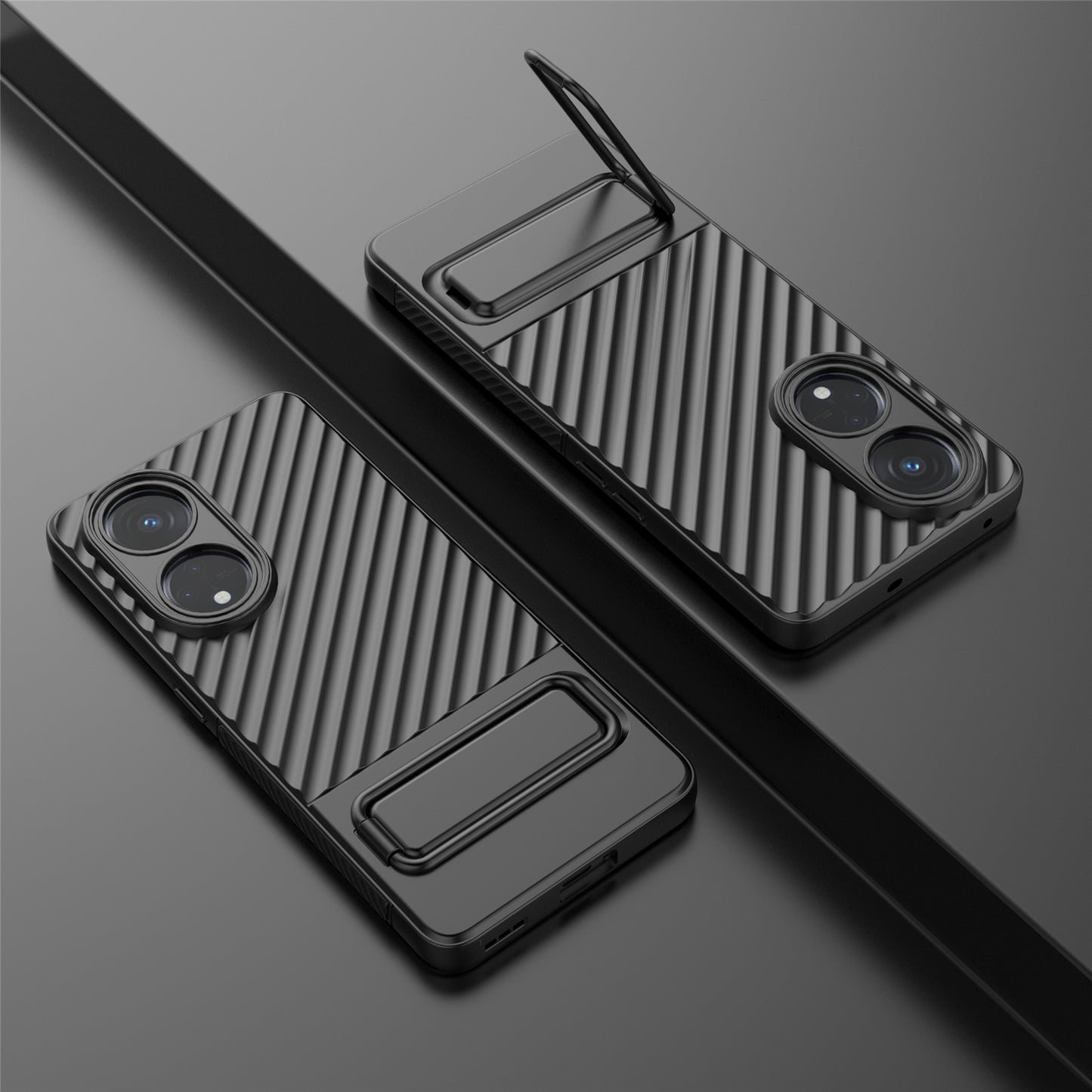 For Oppo Reno8 T 5G / A1 Pro 5G Kickstand TPU Back Cover Anti-drop Cell Phone Case