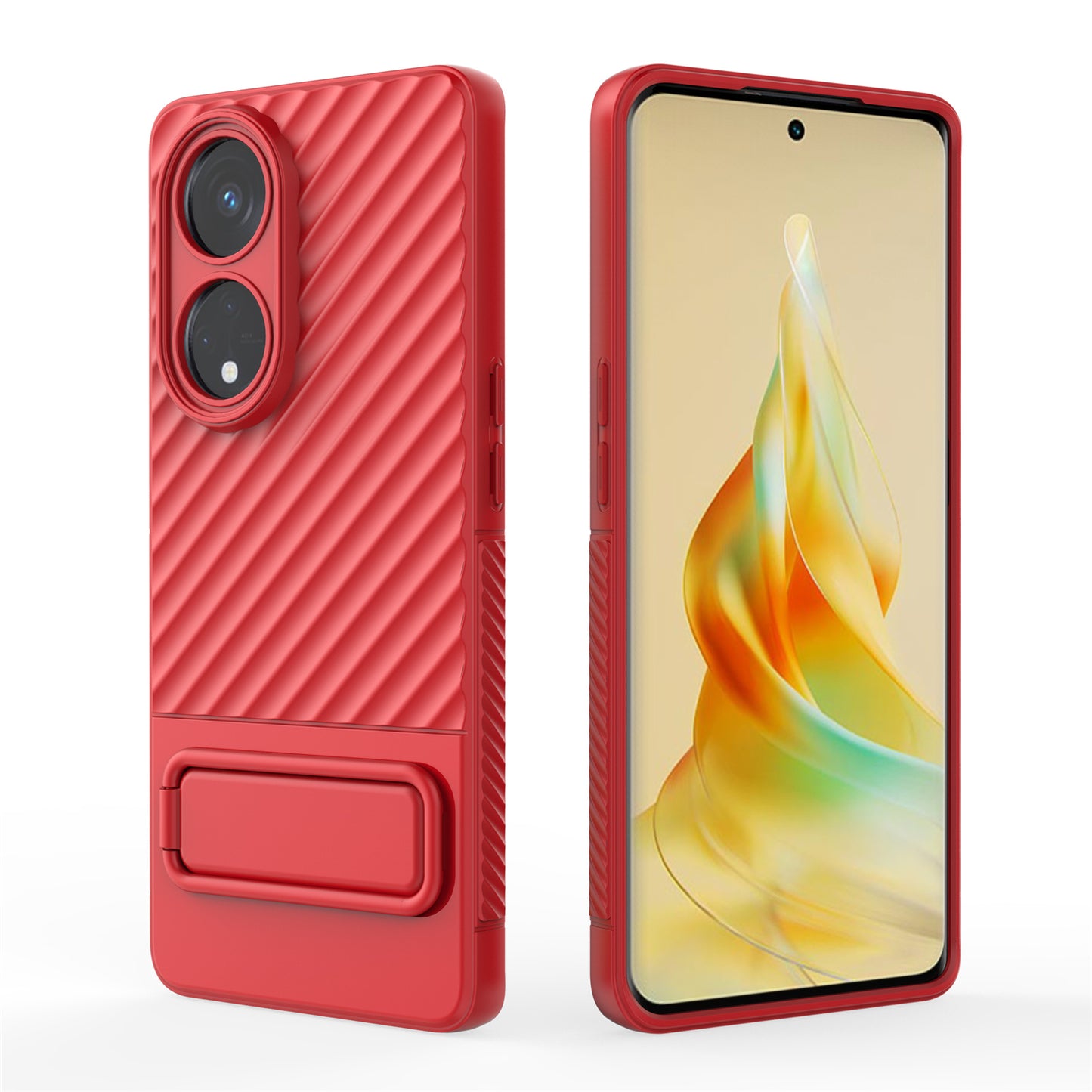 For Oppo Reno8 T 5G / A1 Pro 5G Kickstand TPU Back Cover Anti-drop Cell Phone Case