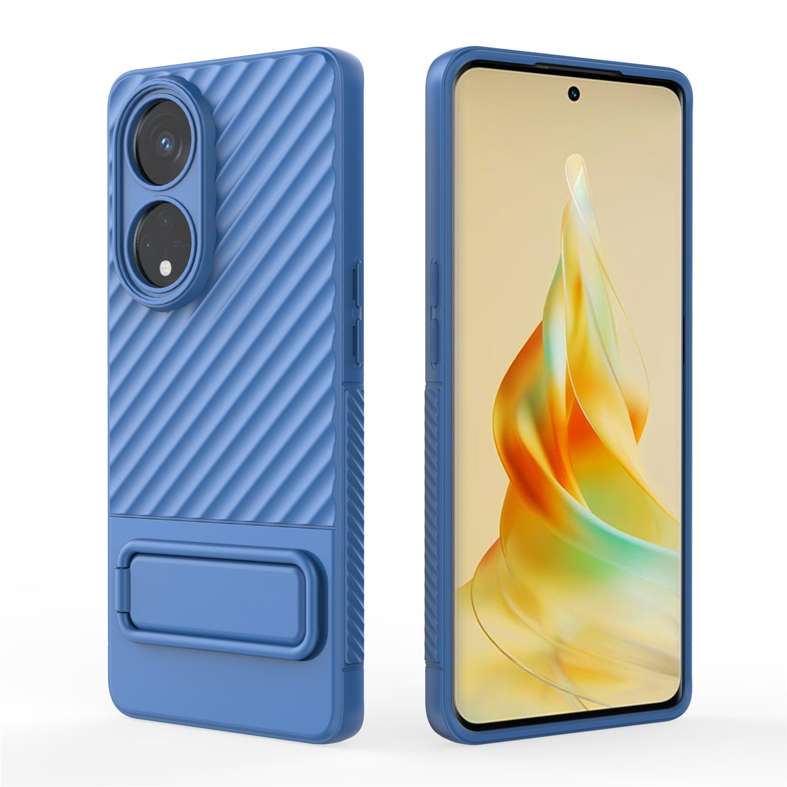 For Oppo Reno8 T 5G / A1 Pro 5G Kickstand TPU Back Cover Anti-drop Cell Phone Case