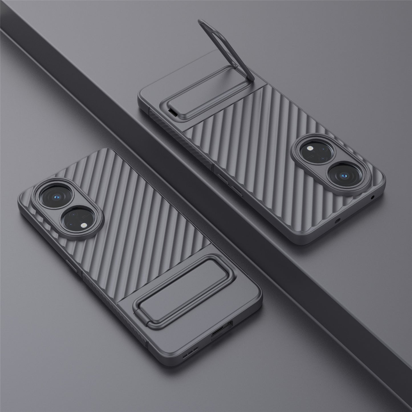 For Oppo Reno8 T 5G / A1 Pro 5G Kickstand TPU Back Cover Anti-drop Cell Phone Case