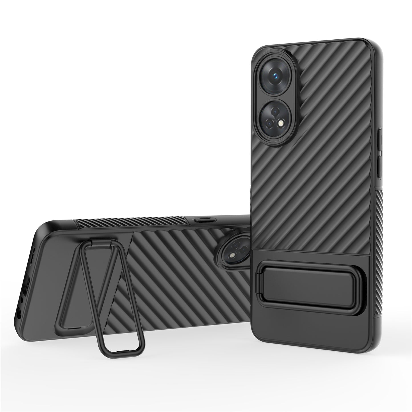 TPU Phone Cover for Oppo Reno8 T 4G , Kickstand Phone Back Protector Anti-dust Phone Case